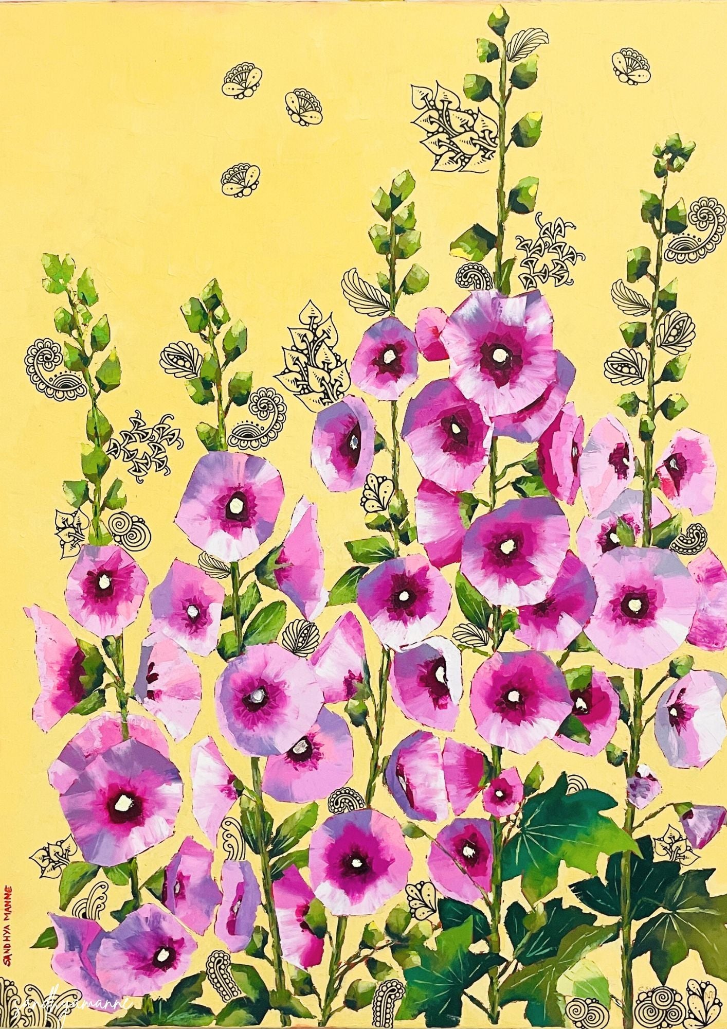 HOLLYHOCKS IN HARMONY