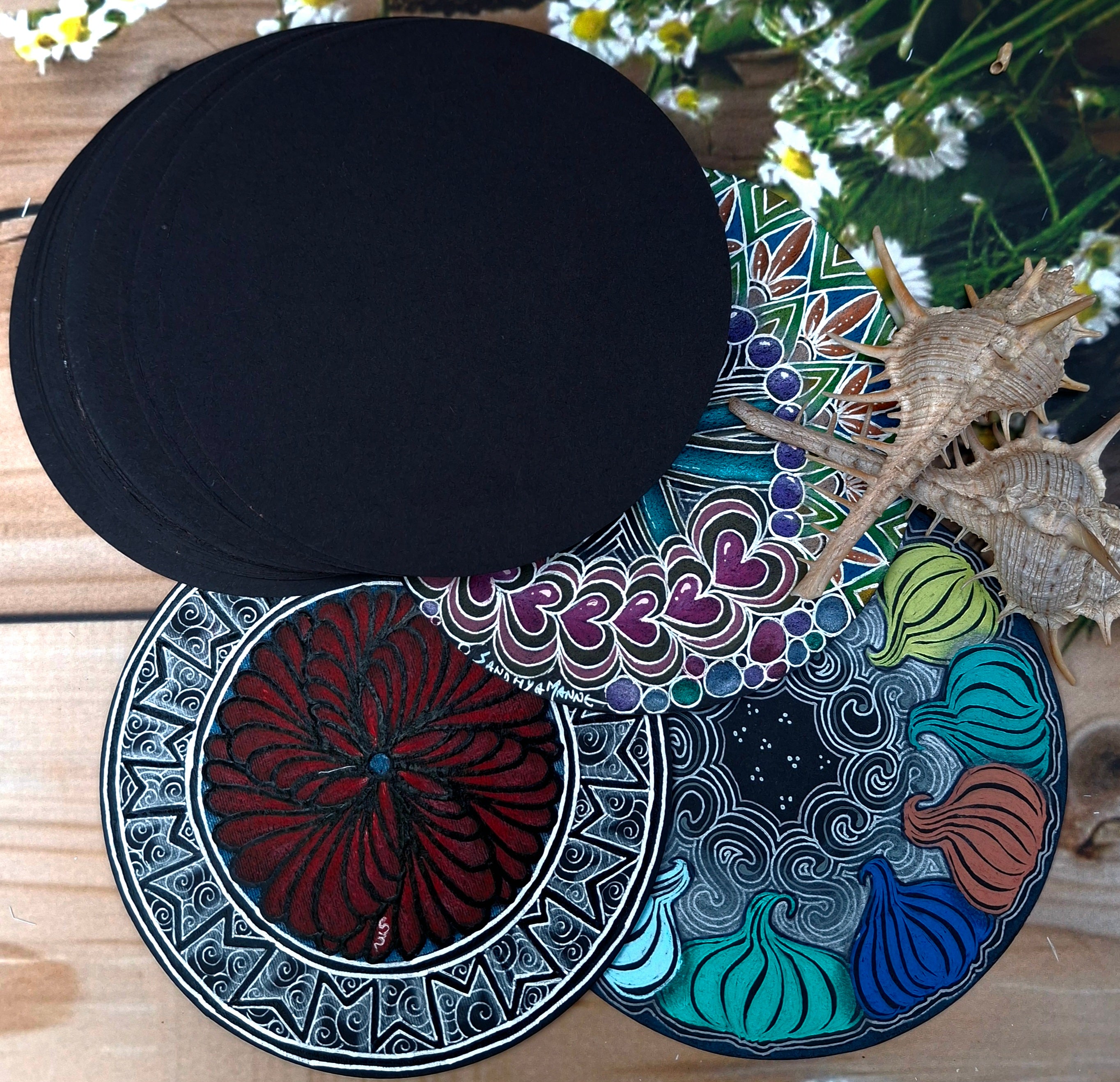 Black Big Zendala Tiles