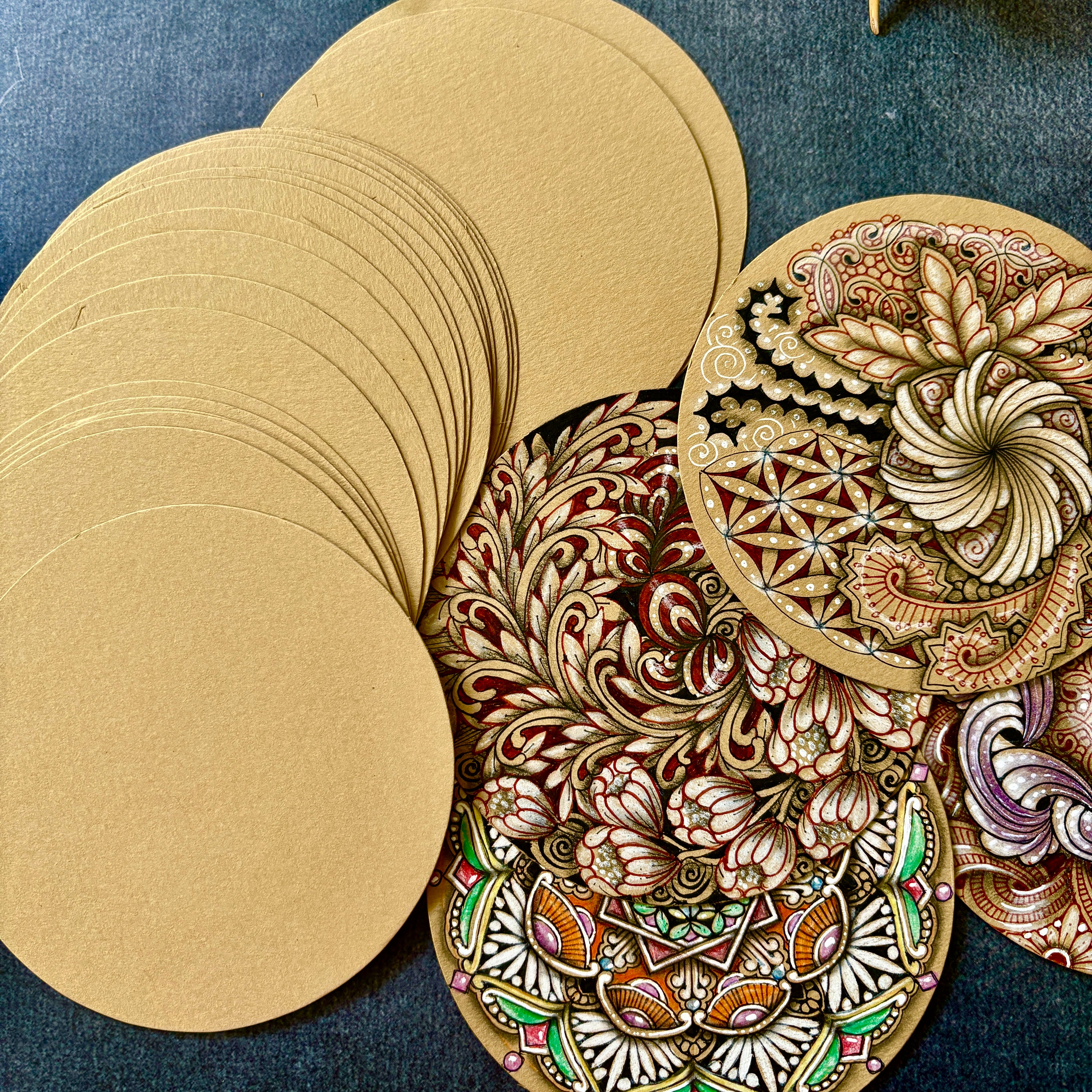 Tan Round Tiles * Regular