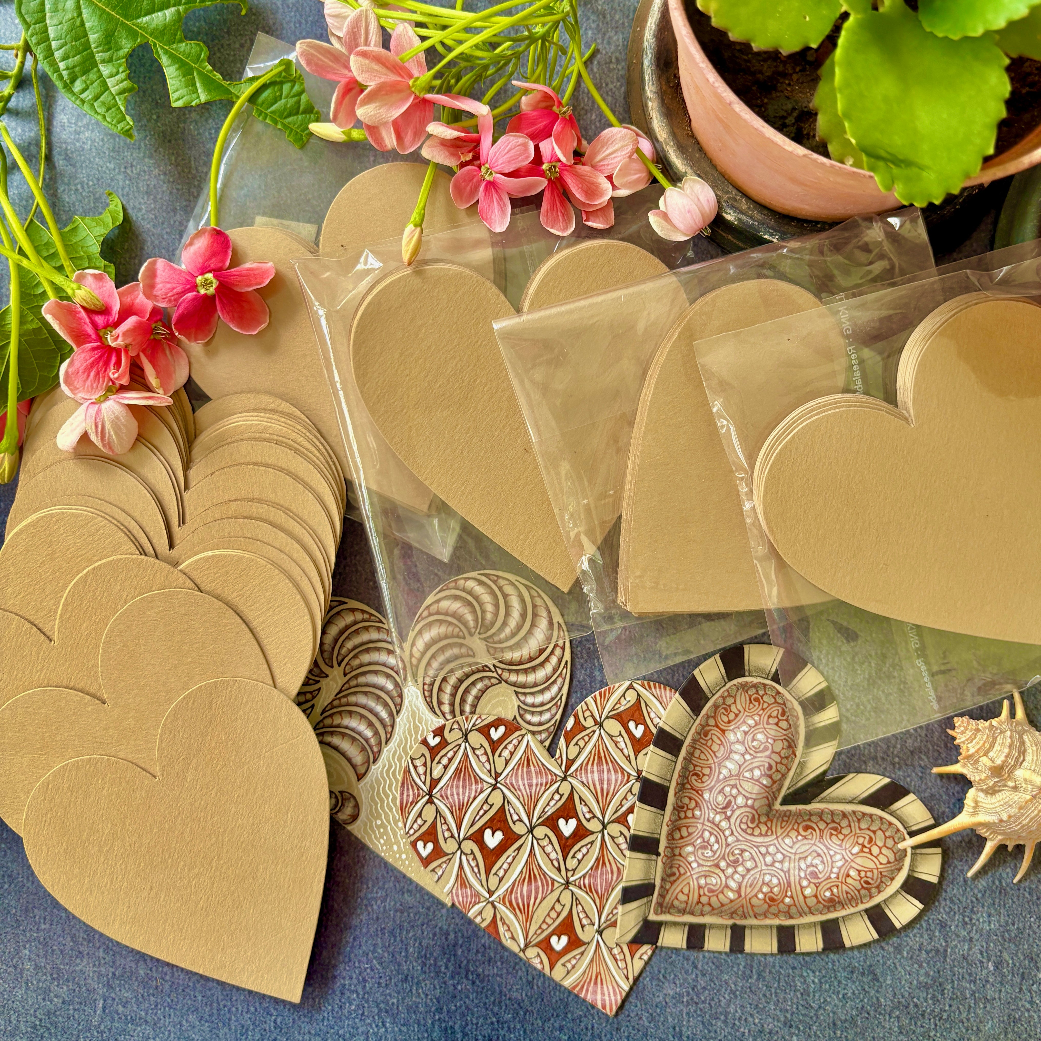 Tan Heart Tiles