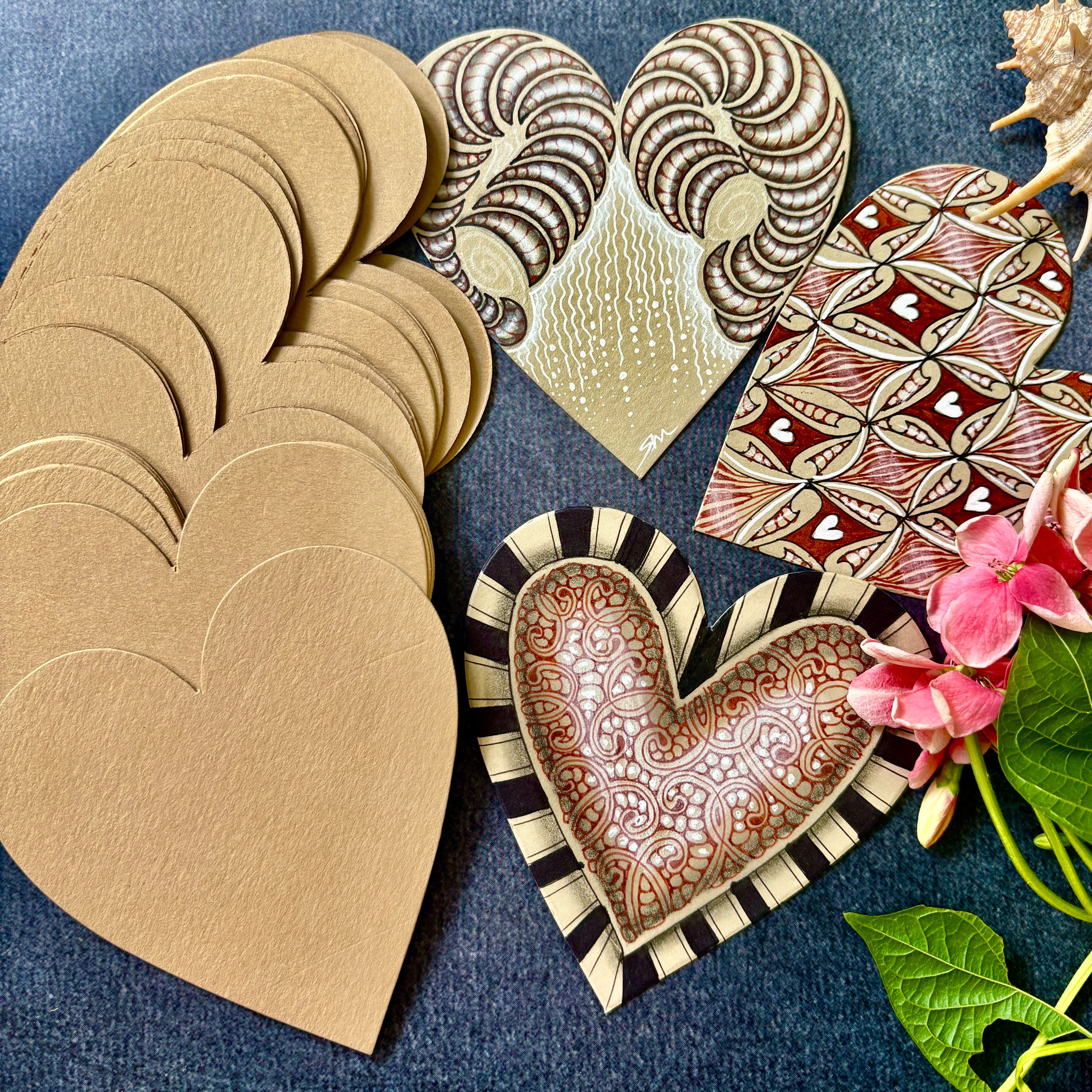 Tan Heart Tiles