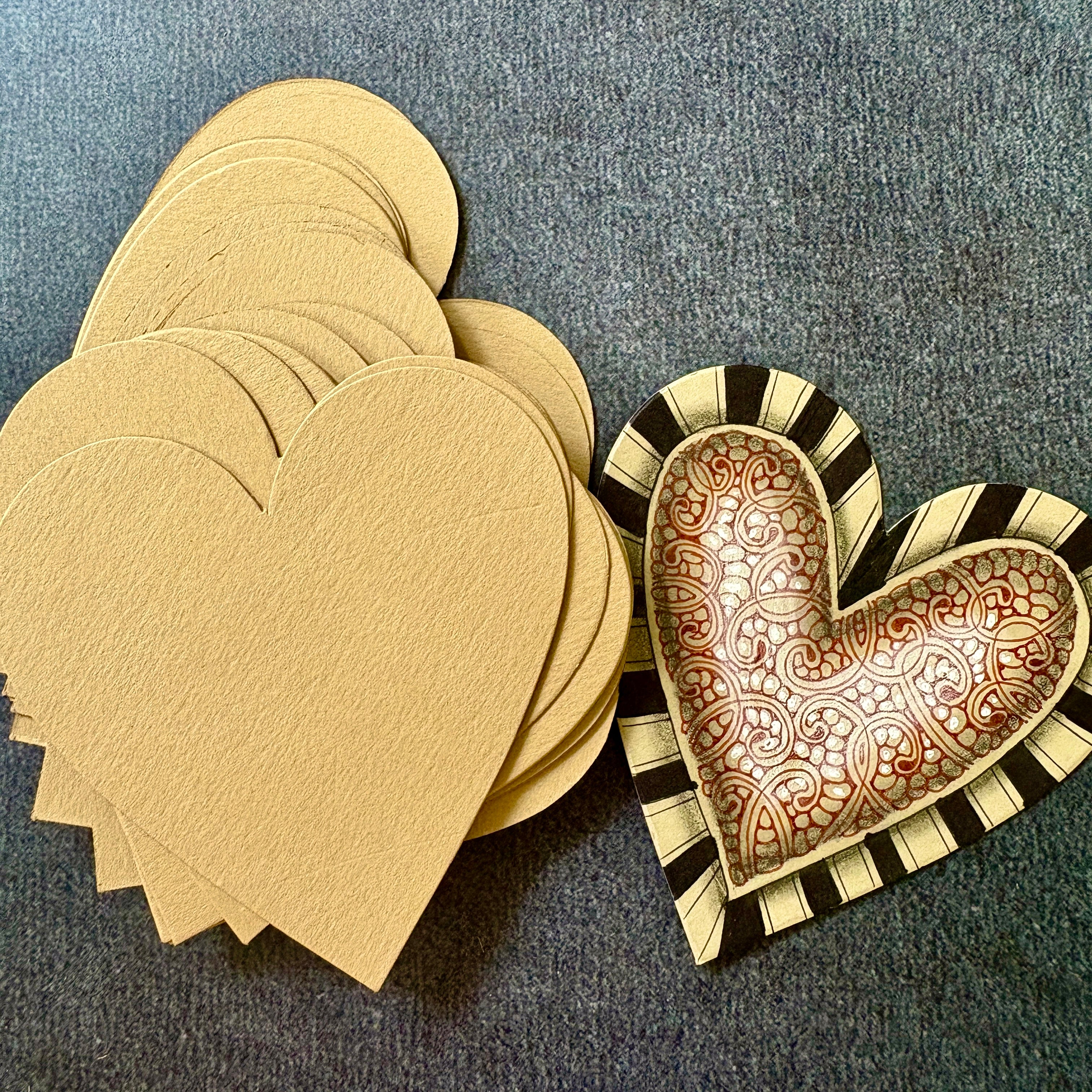 Tan Heart Tiles