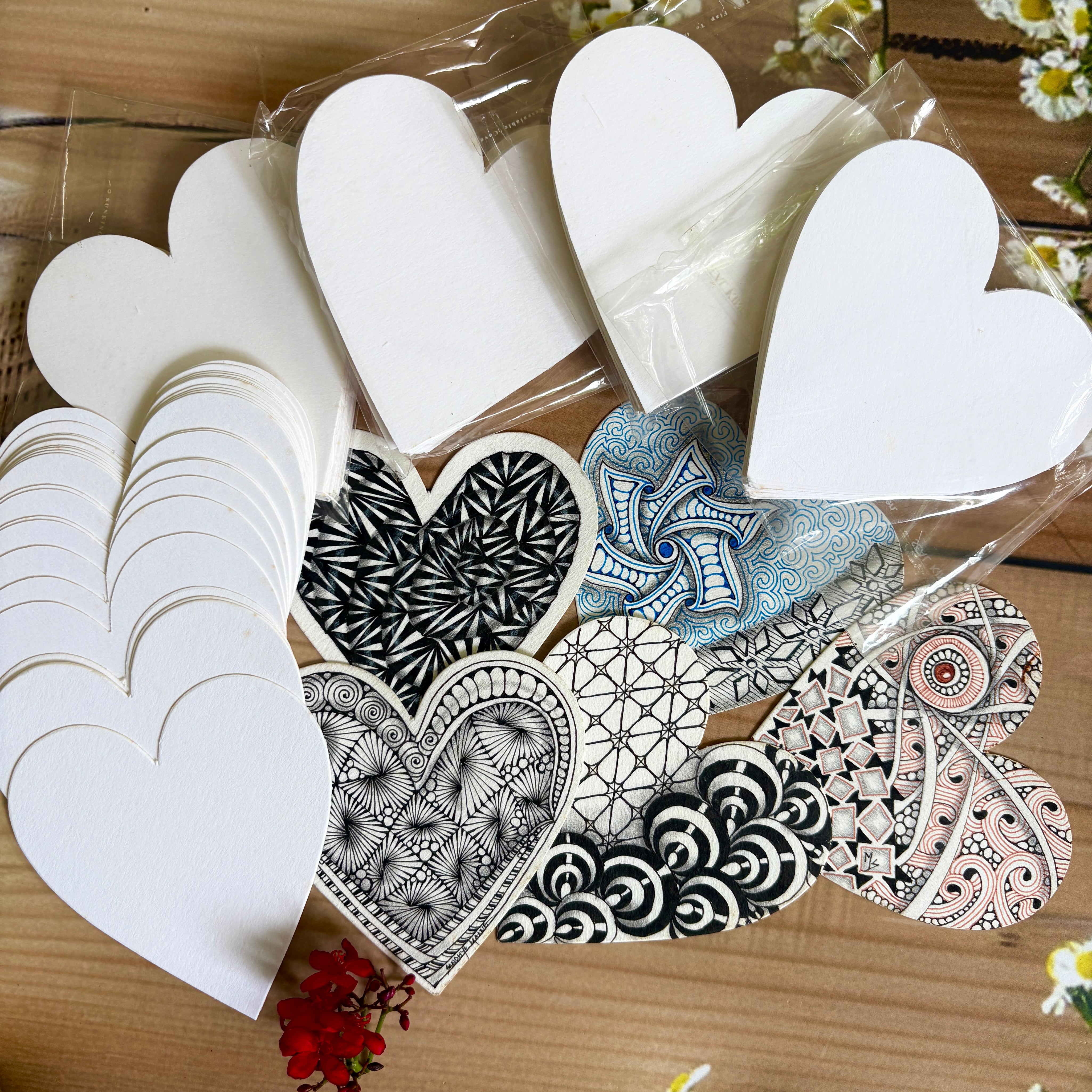 White Heart Tiles
