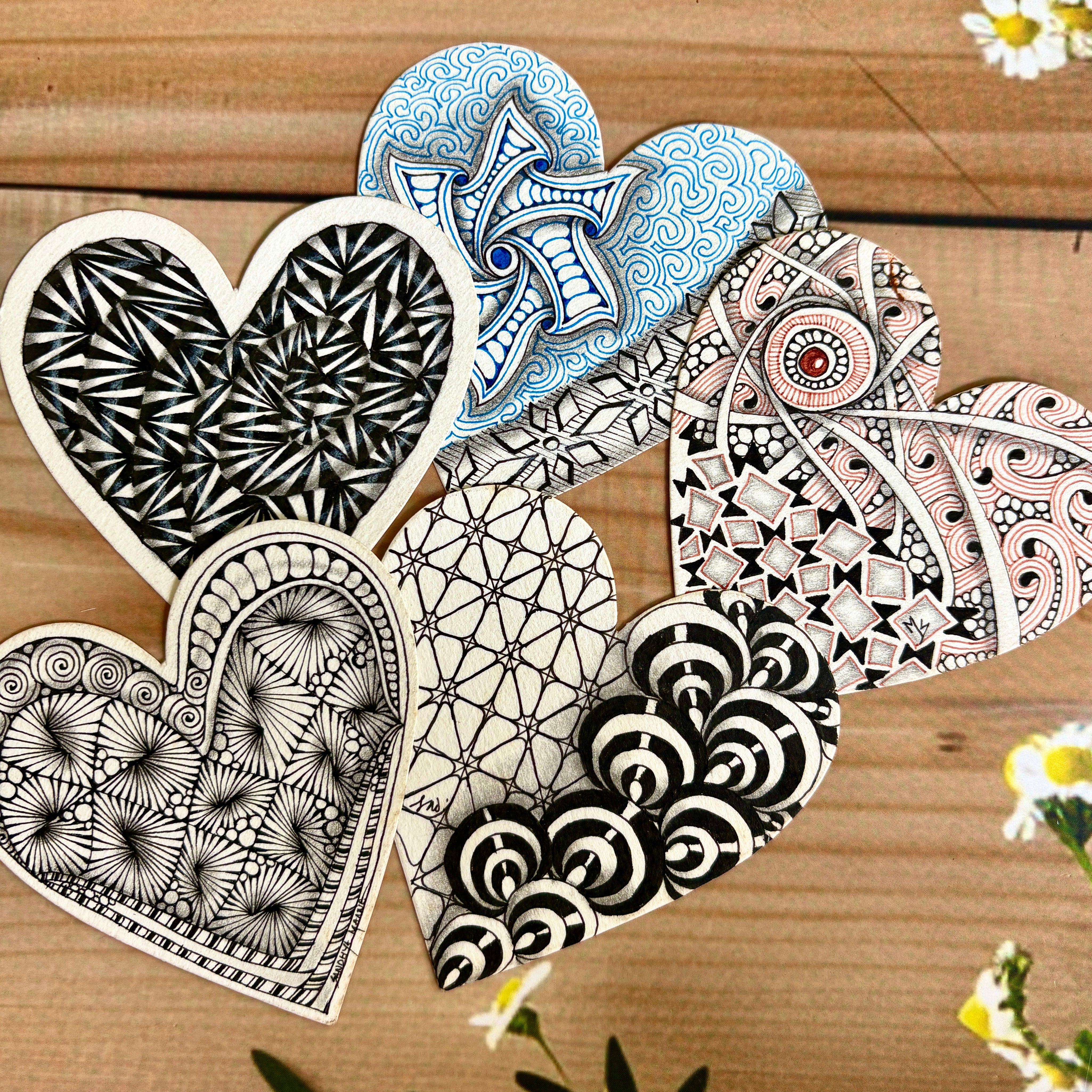 White Heart Tiles