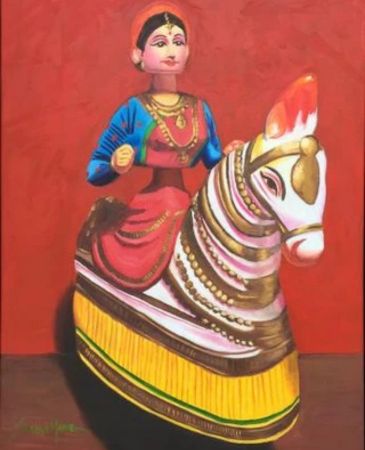 LADY DANCING WITH HER HORSE