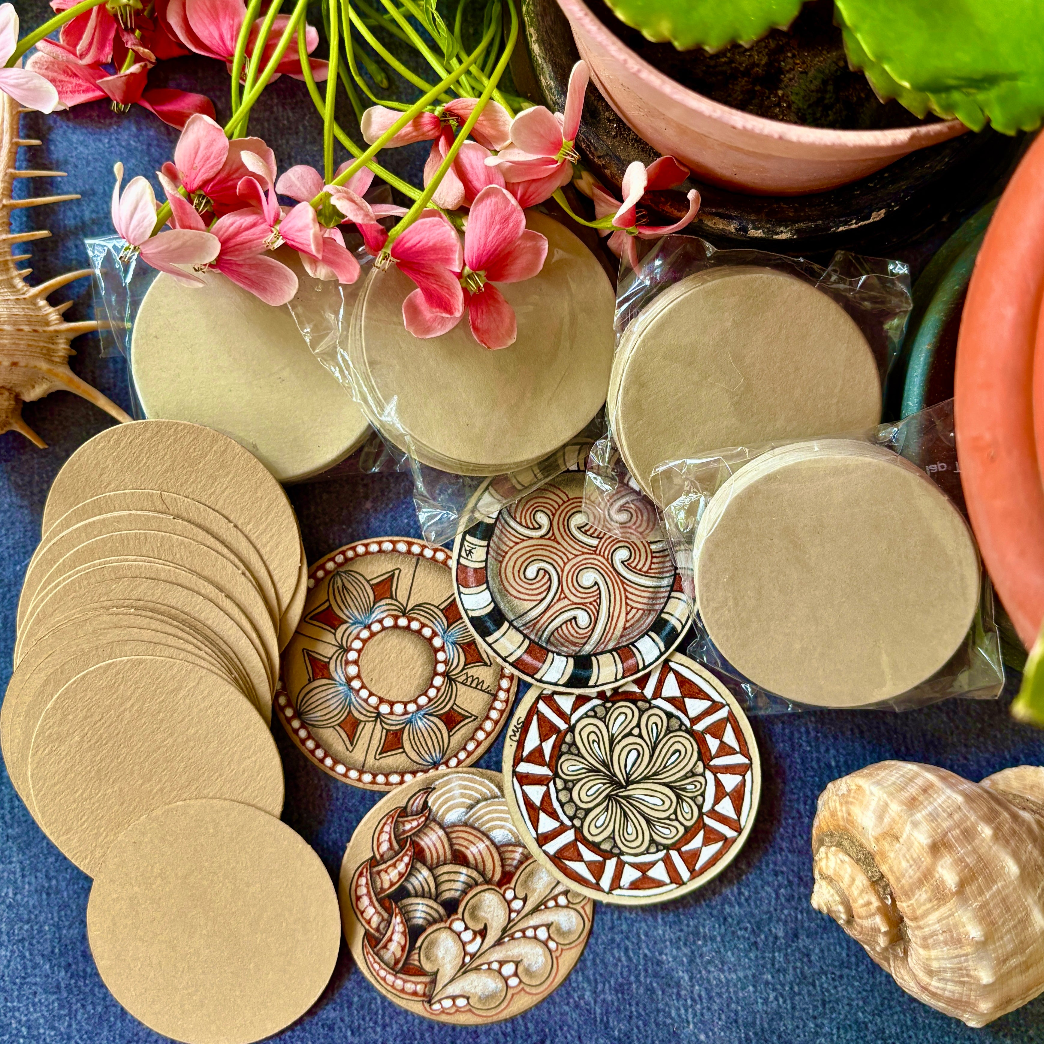 Tan Round Tiles * Small