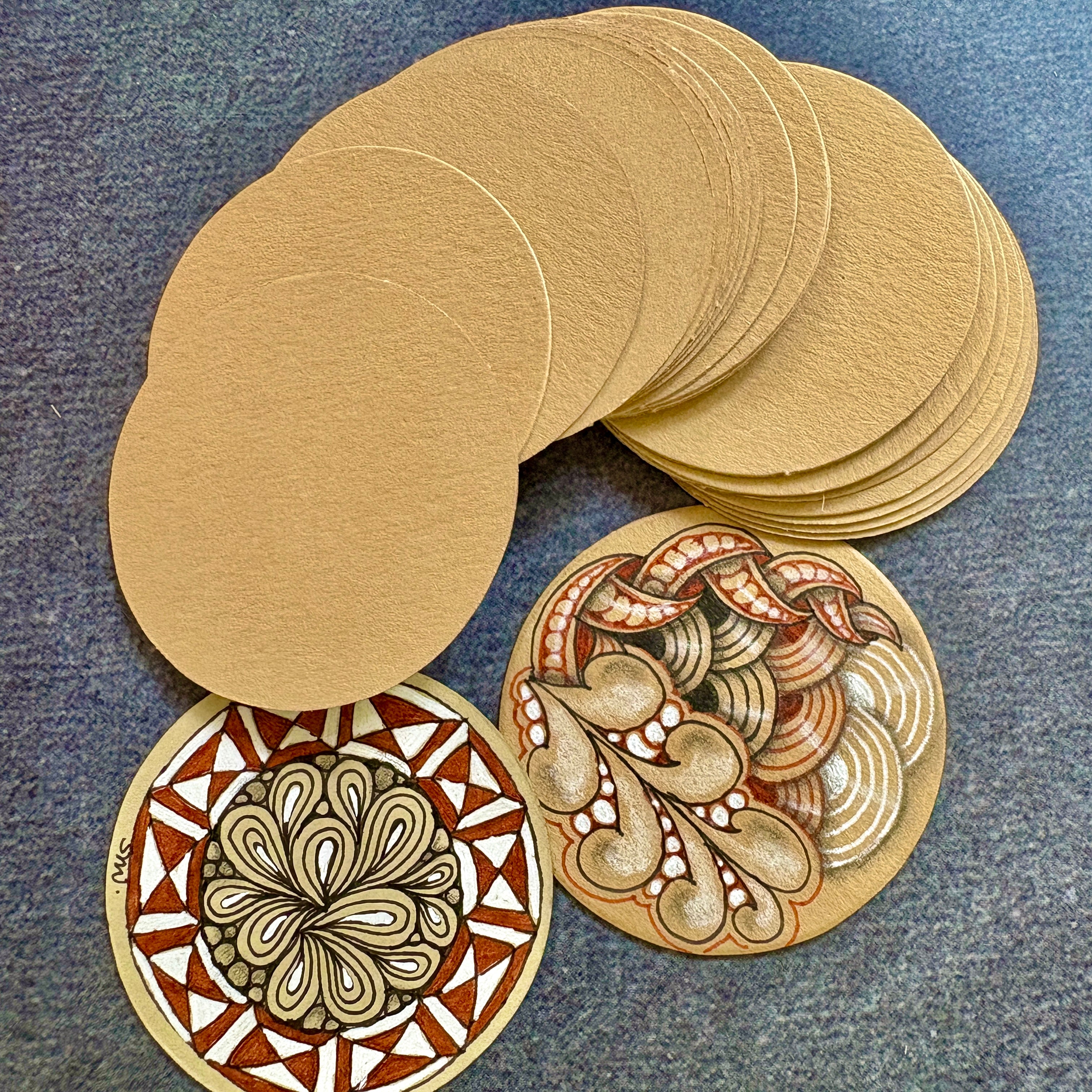 Tan Round Tiles * Small