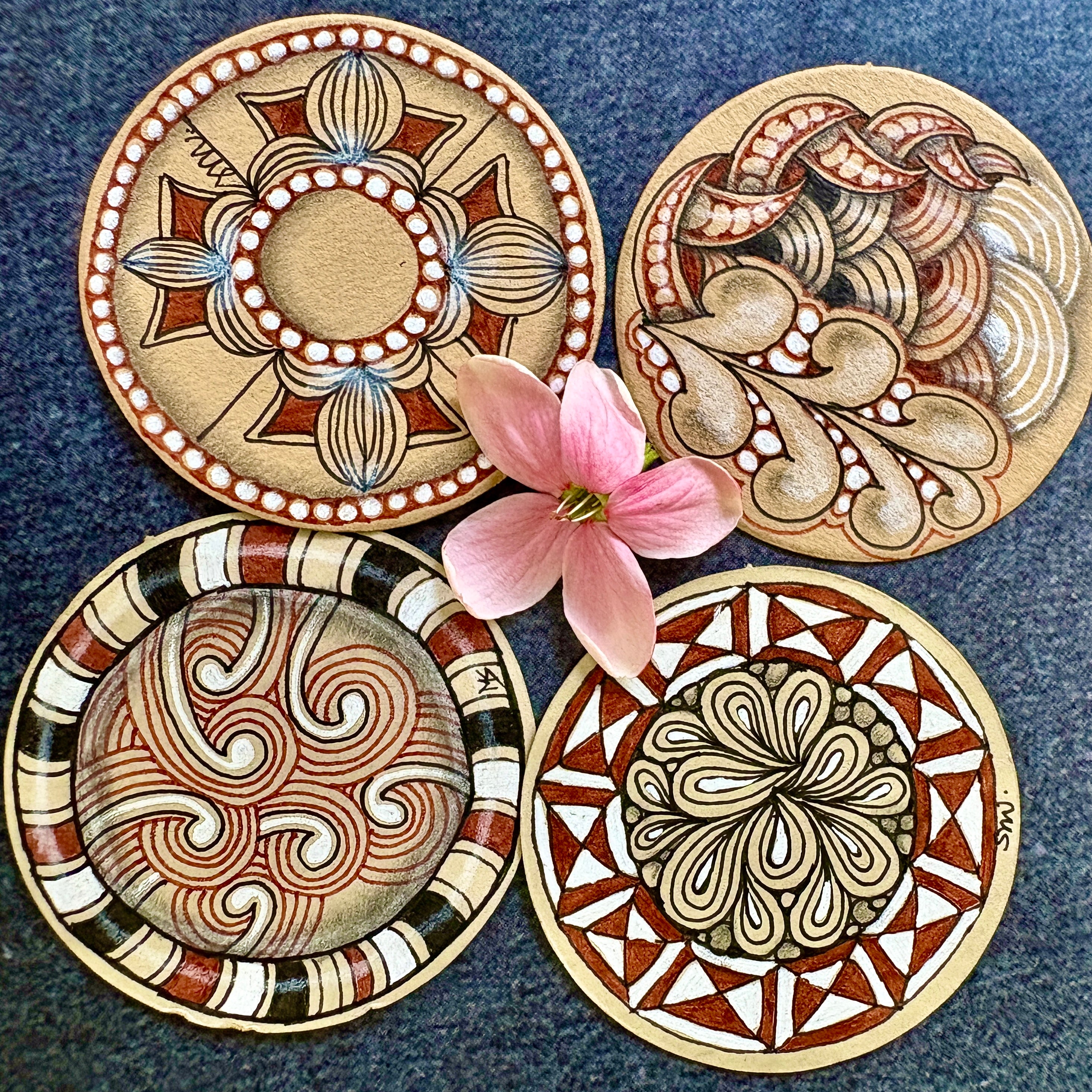 Tan Round Tiles * Small