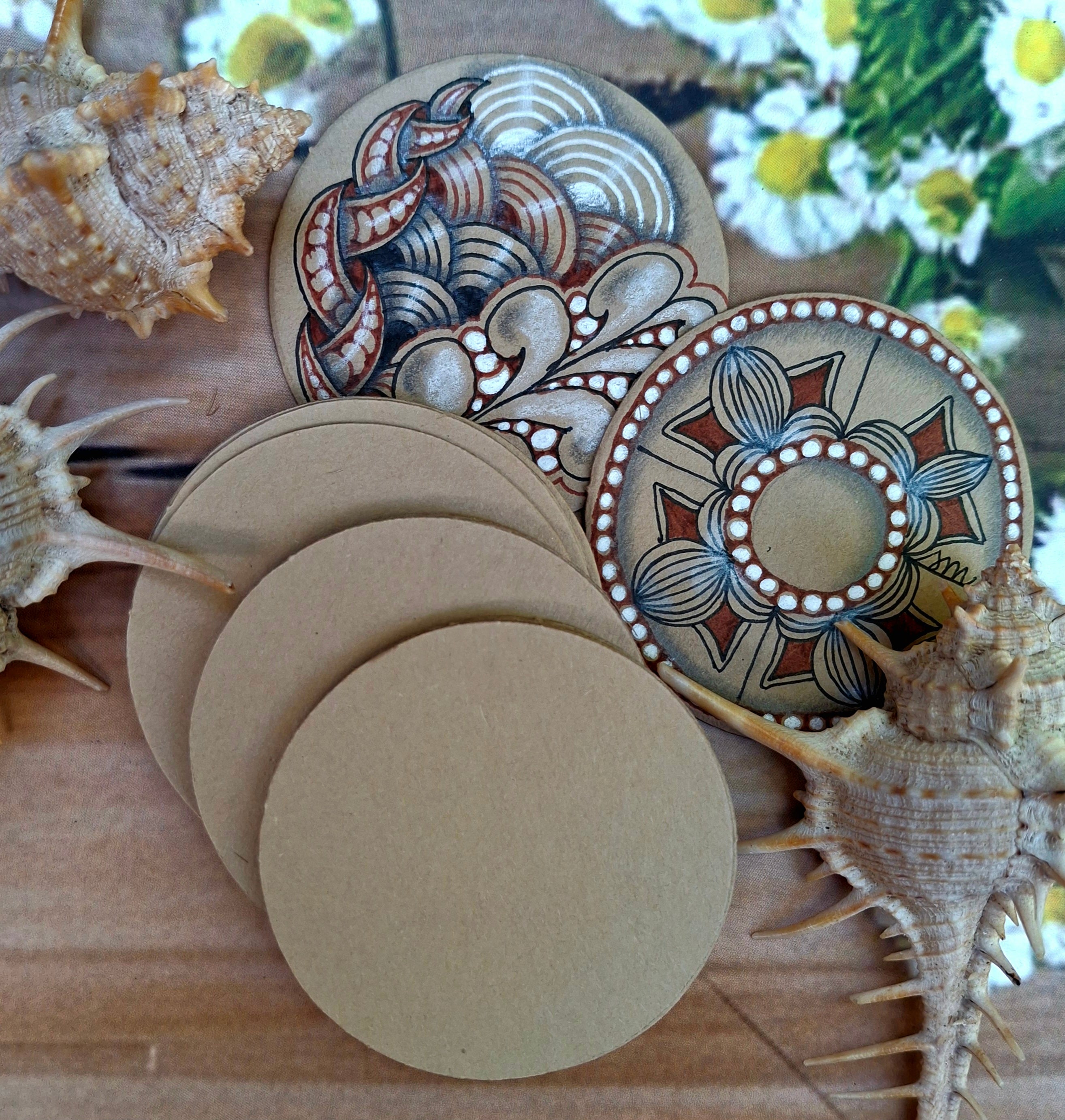 TAN Small Zendala Tiles