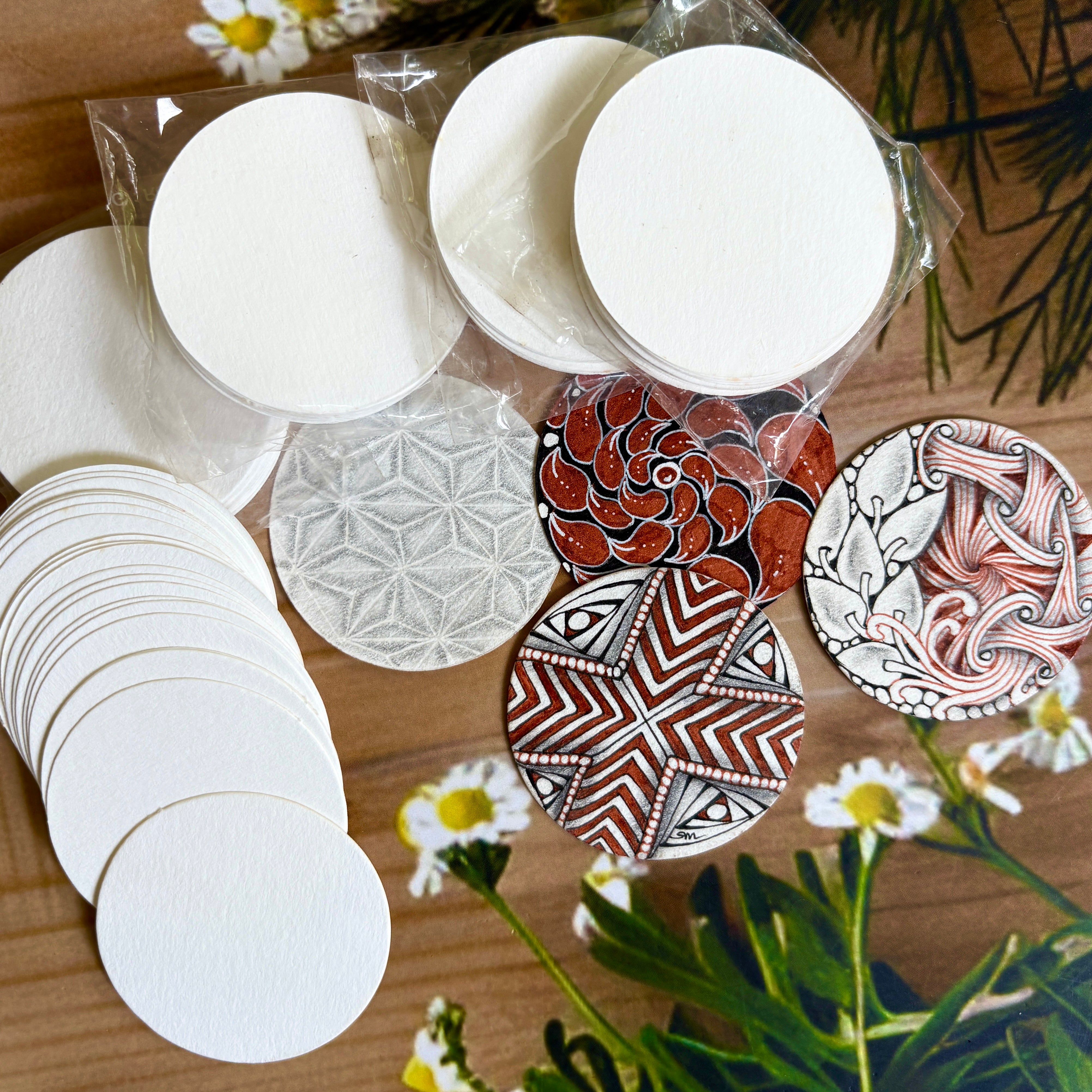 White Round Tiles * Small