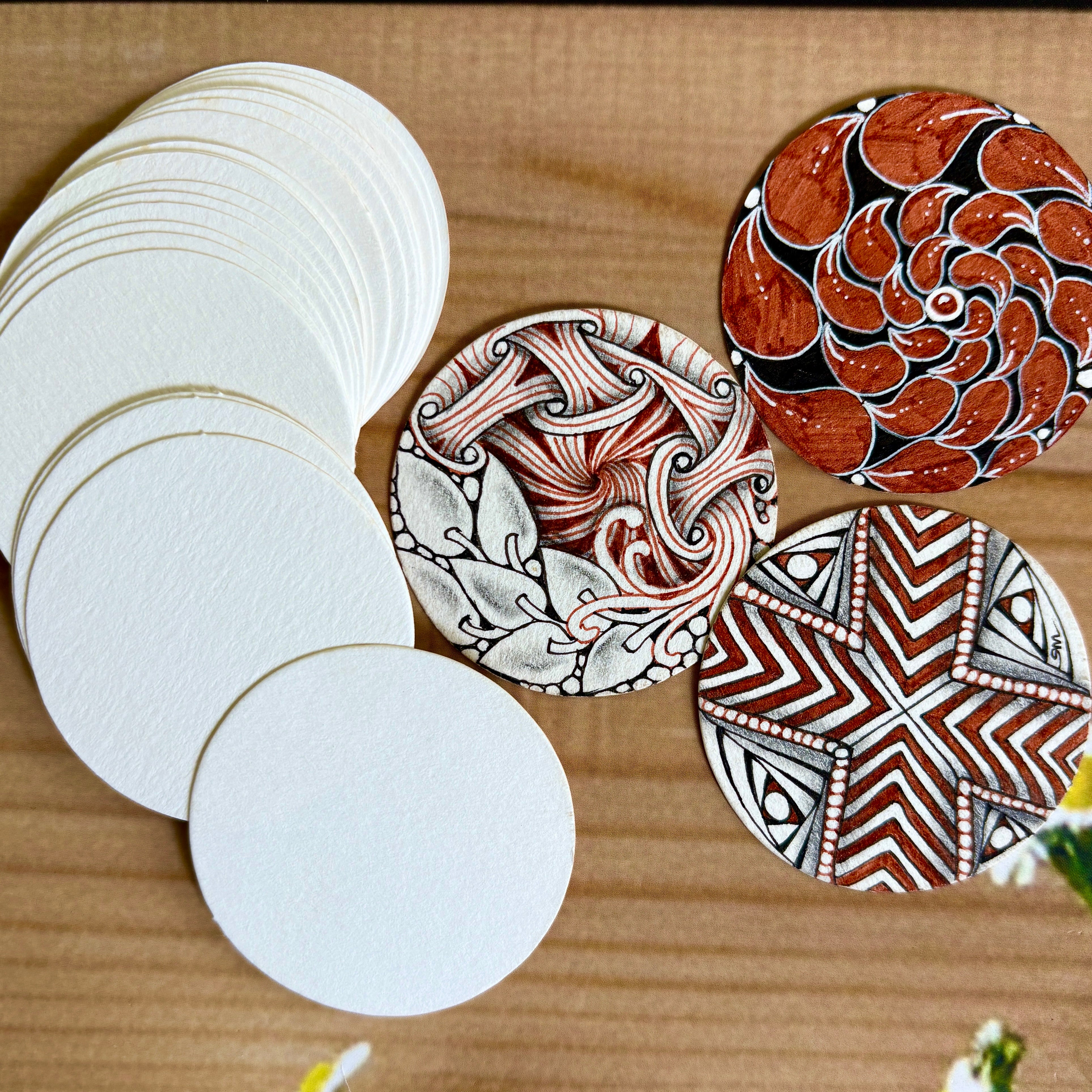 White Round Tiles * Small